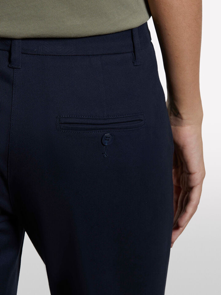 Dark blue slim fit chinos - women's chino trousers - Dark Blue | Sisley image number 4